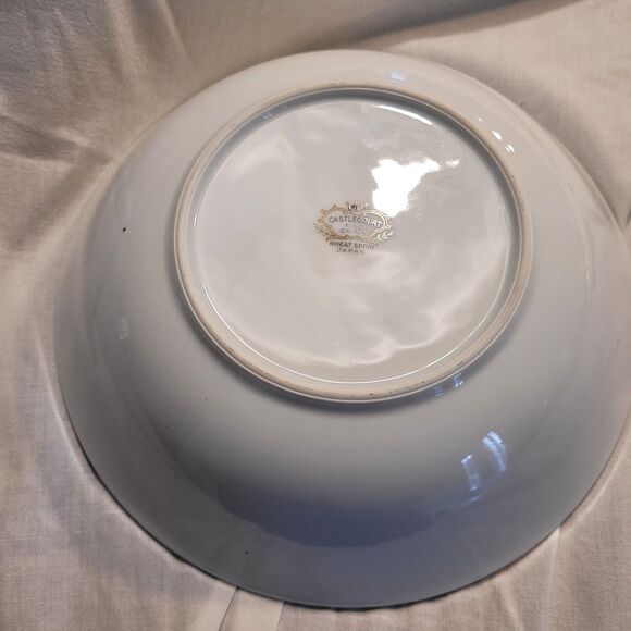 CastleCourt Fine China Wheat Spray Pattern Serving Bowl, Japan Silver Trim - Picture 3 of 5